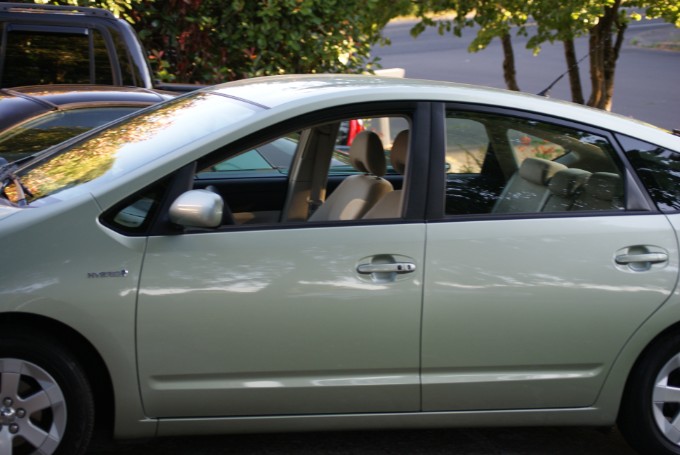 Light green Toyota Prius